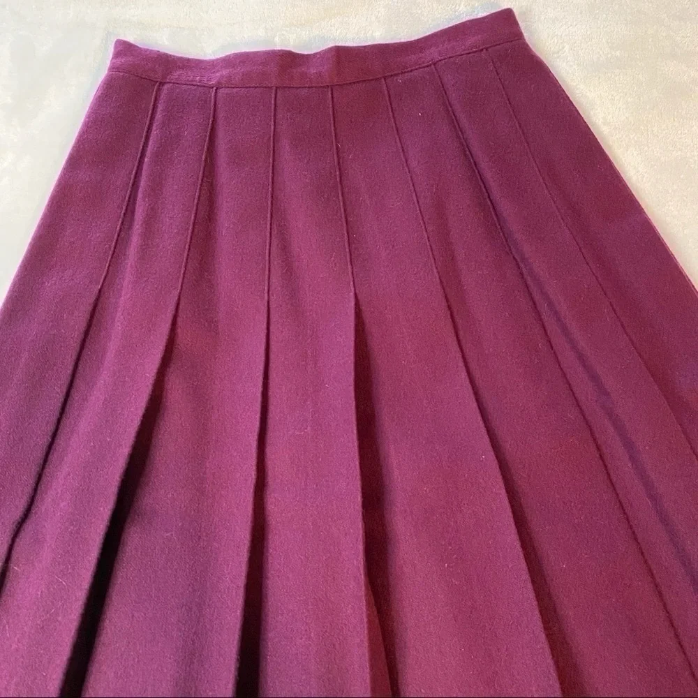 Vintage Koret Career Petites Wool Pleated Skirt Academia Preppy Size 8P - Picture 6 of 15